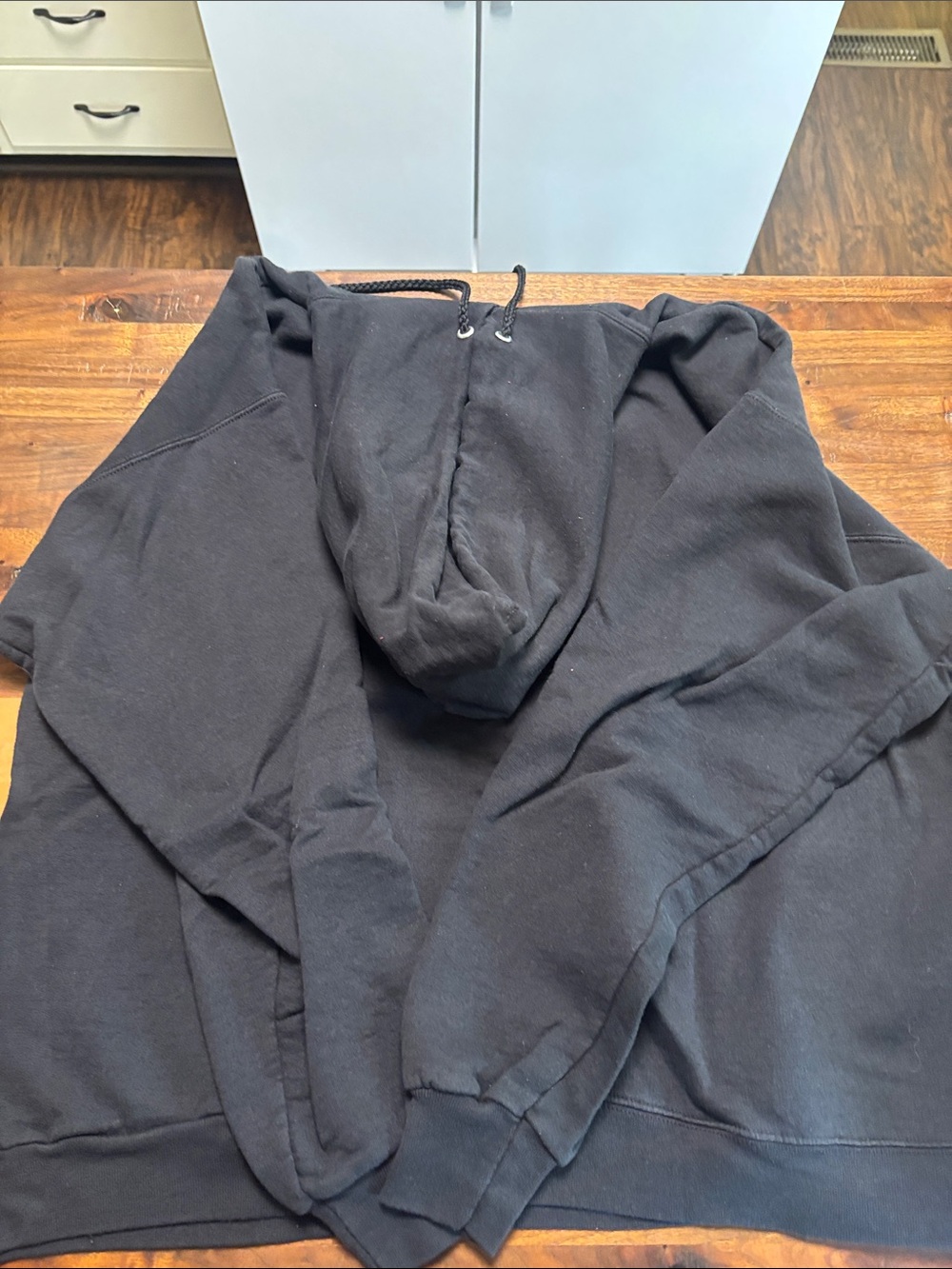 Hanes Black EcoSmart Hoodie with Red Logo - Picture 4 of 4